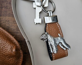 Soft-Coated WHEATEN TERRIER KEYCHAIN – Stylish Pewter Key Accessory – Silver Plated Dog Breed KeyringIn 4 Finishes – Gift For Dog Lovers