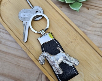 LAKELAND TERRIER KEYCHAIN - Silver Pewter Dog Breed Keyring - Unique Pet Gift - Cute Animal Accessory For Dog Lovers