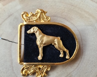 Dobermann Dog Motif on Buckle, Belt buckle, Dobermann art deco, Black Friday
