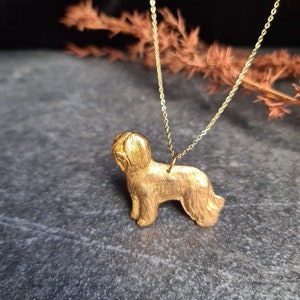 Briard necklace, Silver plated Briard pendant, elegant gold plated Briard charm