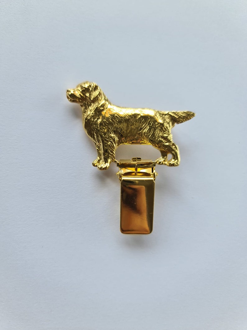 Golden Retriever number holder, brooch or dog show ring clip, show clip Golden Retriever, Exhibitor ring number clips image 3