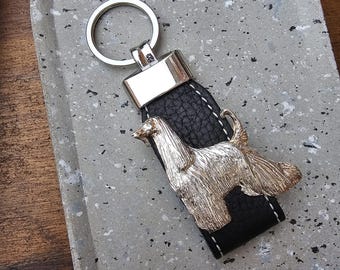AFGHAN HOUND KEYCHAIN – Silver Plated Dog Breed Keyring - Perfect Gift For Dog Lovers And Afghan Hound Enthusiasts – Pet Memorial Keepsake