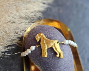 Giant Schnauzer Bracelet – Gold-Plated Dog Jewelry | Handmade Gift for Dog Lovers | ChemaSotoca