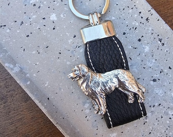 LEONBERGER DOG KEYCHAIN - Silver-Plated Pewter Dog Breed Keyring, Unique Pet Memorial Gift For Dog Lovers – Gift Wrapping Available