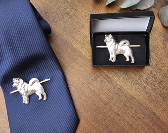 Alaskan MALAMUTE Dog TIE CLIP – Pewter Tie Bar ForMen, Pet Lover Gift, Groomsmen Accessory, Durable Animal Tie Pin Jewelry