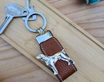 HUNGARIAN VIZSLA KEYCHAIN - Silver-Plated Pewter Dog Breed Keyring - Unique Gift For Dog Lovers – Gift Wrapping Available