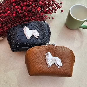 Rough Collie Geldbörse, ruppiger Collie Geldbeutel, Portemonnaie aus veganem Leder