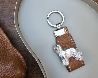Portachiavi Schnauzer In Peltro – Non Tagliato, Da Collezione