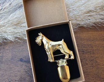 SCHNAUZER Giant NUMBER HOLDER Brooch - Dog Show Ring Clip – Pet Memorial Jewelry-Perfect Gift For Dog Show Enthusiasts In 7 Finishes