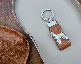 Silver-Plated POODLE DOG KEYCHAIN – Elegant Pewter Dog Breed Keyring -Stylish And Durable Key Accessory – Perfect Gift For Dog Lovers