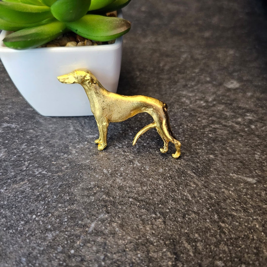 Galgo Español Brooch Dog 24k Yellow Gold Plated Brooch Galgo Etsy