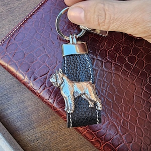 PORTE-CLÉS CHIEN BOUVIER - Porte-clés de race de chien en métal argenté - Cadeau parfait pour les amoureux des chiens - Porte-clés durable et élégant