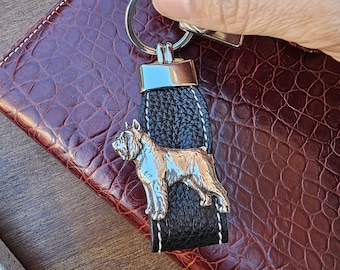 BOUVIER DOG KEYCHAIN – Silver Plated Dog Breed Keyring - Perfect Gift For Dog Lovers - Durable And Stylish Keyring Accessory