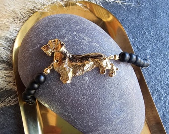 Dachshund wire haired bracelet, Teckel bracelet, Doxie bracelet, Dachshund wire haired, Dog bracelet for women, Dachshund art