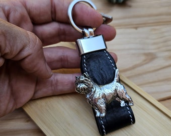 CAIRN TERRIER KEYCHAIN – Silver Plated Dog Breed Keyring - Perfect Gift For Dog Owners And Memorial Keepsakes – Gift Wrapping Available