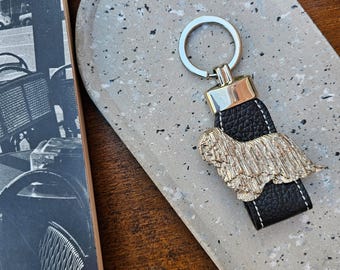 COMONDOR DOG KEYCHAIN - Silver Plated Pewter Dog Keyring, Unique Dog Breed Gift For Comondor Owner Or Enthusiasts – Gift Wrapping Available