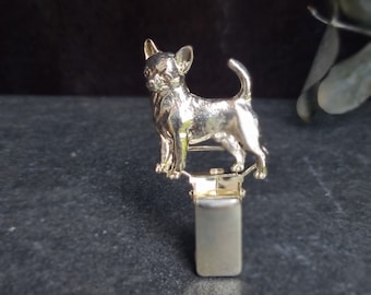 CHIHUAHUA NUMBER HOLDER Brooch – Elegant Dog Show Ring Clip – Pet Memorial Jewelry –Gift For Dog Lovers – Gift Wrapping Available