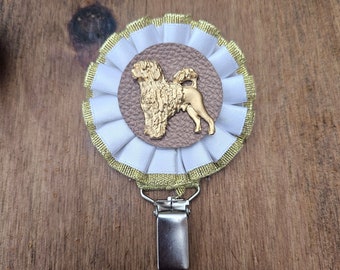 Portuguese Waterdog Rosette Number Holder - Dog Show Ring Clip