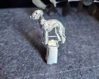 BEDLINGTON Terrier NUMBER HOLDER – Elegant Dog Show Ring Clip – Pewter Brooch And Sweater Accessories – Perfect Gift For Dog Lovers