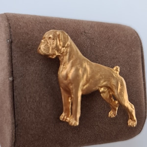 BOXER DOG BROOCH Made With 24k Gold And Pewter-Vintage Inspired Pet Brooch Pin For Dog Lovers, Perfect For Scarf Or Jacket