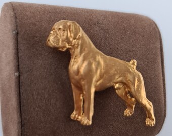 BOXER DOG BROOCH Made With 24k Gold And Pewter-Vintage Inspired Pet Brooch Pin For Dog Lovers, Perfect For Scarf Or Jacket