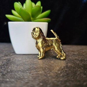 Vintage Gold Plated AFFENPINSCHER DOG BROOCH, Pewter Dog Brooch For Pet Lovers- Elegant Gift For Dog Lovers, Perfect Pet Memorial Jewelry