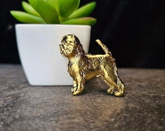 Vintage Gold Plated AFFENPINSCHER DOG BROOCH, Pewter Dog Brooch For Pet Lovers- Elegant Gift For Dog Lovers, Perfect Pet Memorial Jewelry
