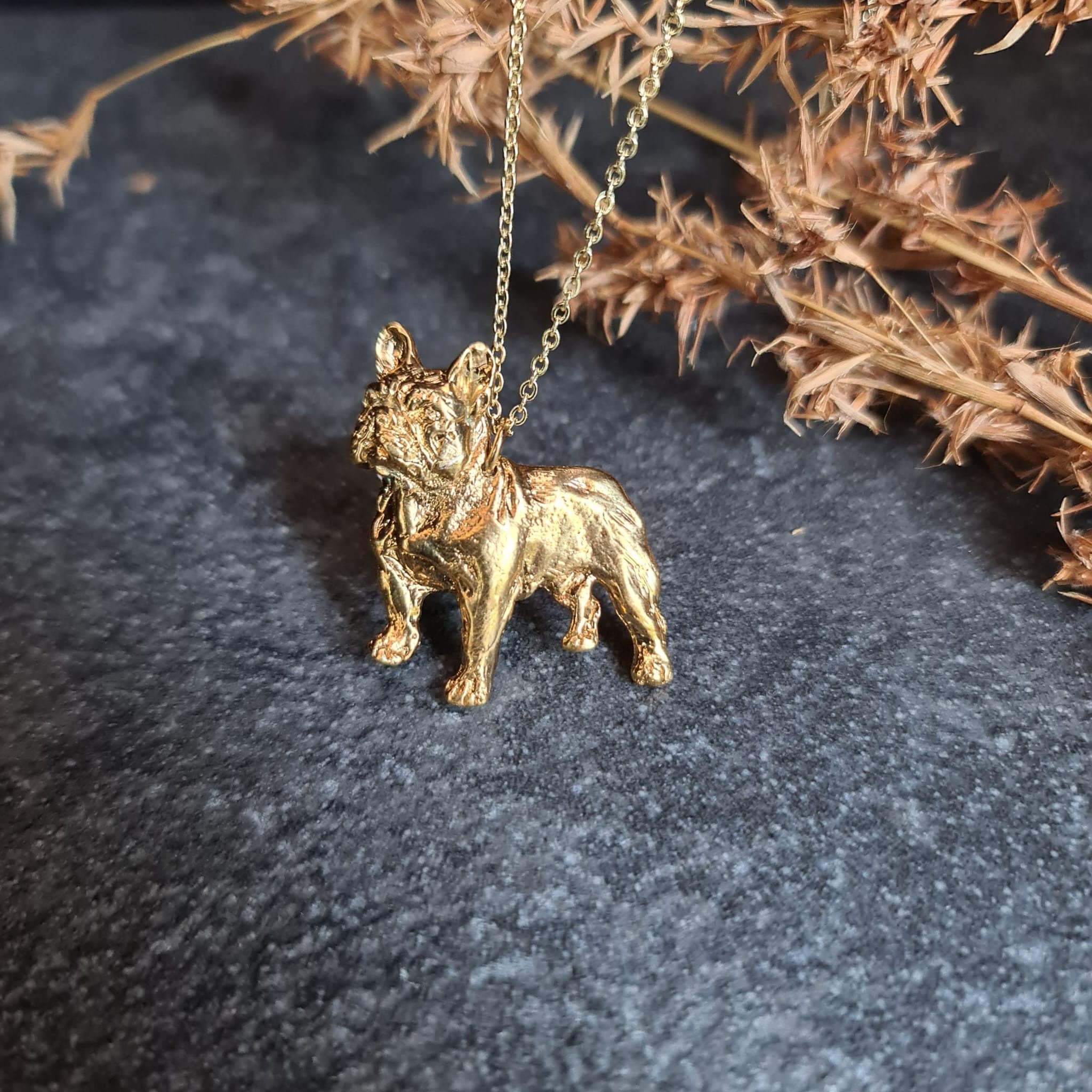 French bulldog gold necklace online
