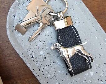 SILVER-Plated WEIMARANER KEYCHAIN - Dog Keyring Made From Pewter, Unique Pet Gift, Dog Breed Accessories, Memorial Gift For Dog Lovers
