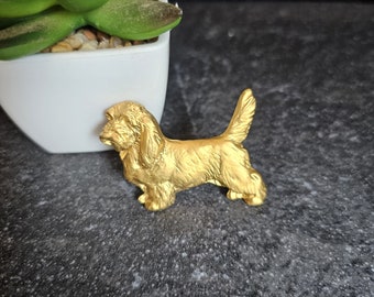 Petit BASSET Griffon VENDEEN BROOCH For Jacket Or Scarf – 24k Yellow Gold Plated Petit Basset Jewelry Brooch Pin With Gift Wrapping
