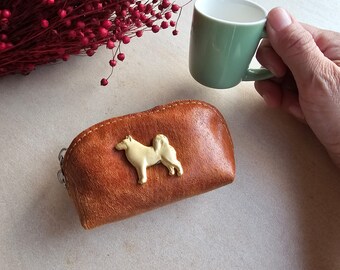 Alaska Malamute coin curse, Alaska purse, coin purse vegan leather