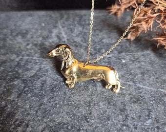 DACHSHUND Breed Dog PENDANT NECKLACE Perfect Gift For Dachshund Lovers – Silver Or Gold Plated Unique Pendant Necklace