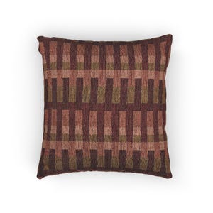 Cuscino decorativo autunnale con motivo geometrico intrecciato, regalo autunnale per chi ospita, cuscino decorativo autunnale di ispirazione vintage immagine 2