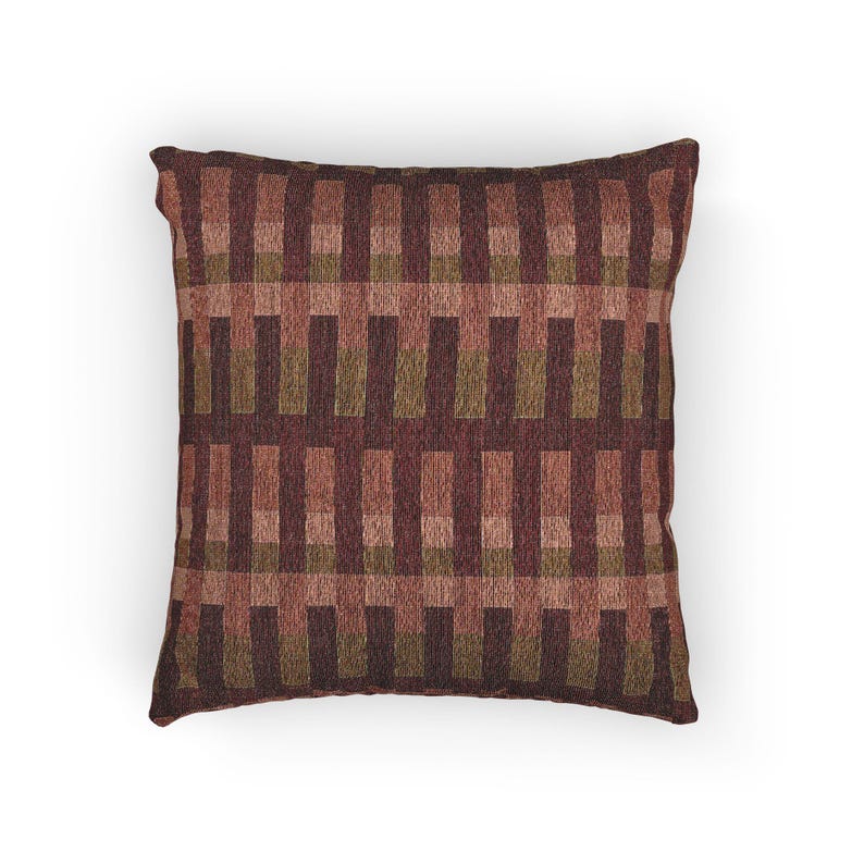 Cuscino decorativo autunnale con motivo geometrico intrecciato, regalo autunnale per chi ospita, cuscino decorativo autunnale di ispirazione vintage immagine 2