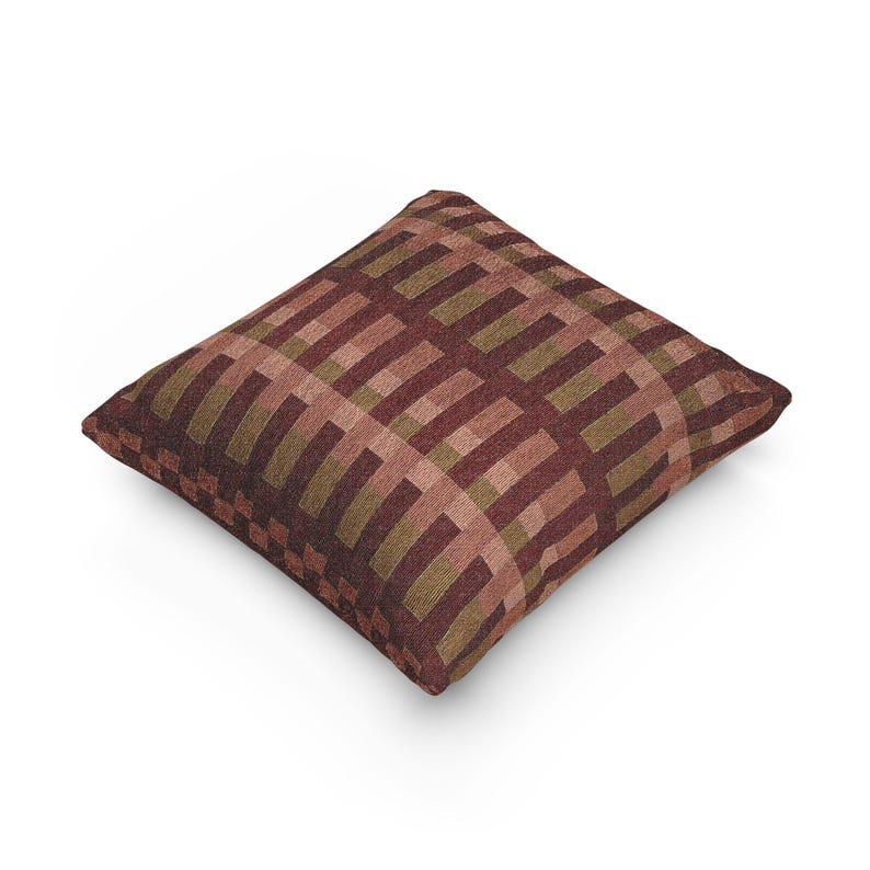 Cuscino decorativo autunnale con motivo geometrico intrecciato, regalo autunnale per chi ospita, cuscino decorativo autunnale di ispirazione vintage immagine 12