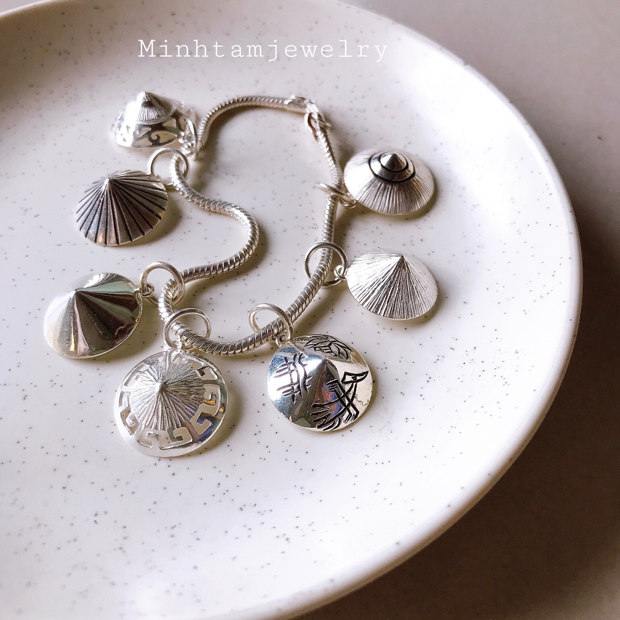 Vietnamese Jewelry hat charm Silver boho pendant Asian Charm Etsy