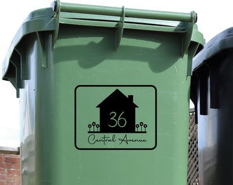 Étiquettes Personnalisées Pour Poubelles à Roulettes – Autocollants Vinyle Numéro Et Nom De Rue – Lot De 2 Pièces
