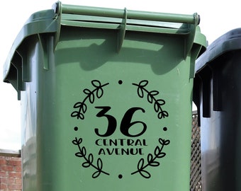 Wheelie Bin Sticker - House Name and Number Decal - Sticker For Bin - Bin Number Sticker - Address Sticker