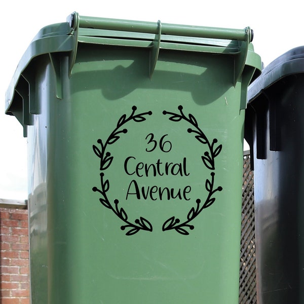 Wheelie Bin number Sticker - House Name and Number Decal - Sticker For Bin - Personalised Trash Can Decal - Address Sticker - Personalised