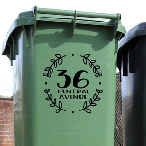 Wheelie Bin Sticker - House Name and Number Decal - Sticker For Bin - Bin Number Sticker - Address Sticker