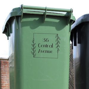 Wheelie Bin number Sticker - House Name and Number Decal - Sticker For Bin - Personalised Trash Can Decal - Address Sticker - Personalised