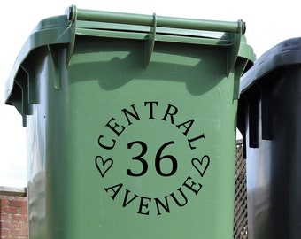 Wheelie Bin Number Stickers - Address Label - Custom Stickers - Personalised Bins - Bin Labels - Trash Can