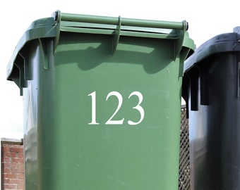 Wheelie Bin number Sticker - House Name and Number Decal - Sticker For Bin - Personalised Trash Can Decal - Address Sticker - Personalised