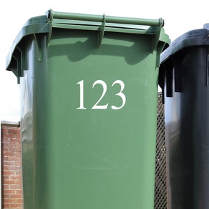 Wheelie Bin number Sticker - House Name and Number Decal - Sticker For Bin - Personalised Trash Can Decal - Address Sticker - Personalised