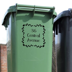 Wheelie Bin Sticker - Personalised House Name Vinyl Decal - Custom Waterproof Decal - Labels For Bin - Recycle Bin Stickers - Rubbish Bin