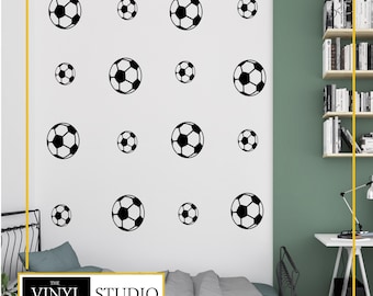 Stickers muraux Football | Décoration de chambre d'ado | Facile à retirer et à coller | Art mural en vinyle | Fini mat | Différentes couleurs