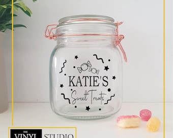 Personalised Sweet Jar Decal | Custom Candy Label | Matte Finish | Various Colours | Various Sizes
