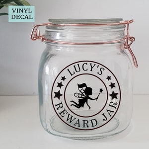 Pegatina para tarro de recompensa - Calcomanía de recompensa personalizada - Regalo de hadas - Etiqueta para tarro de recompensa por buen comportamiento - Recompensas para niños - Incentivos para el entrenamiento para ir al baño
