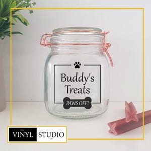 Dog Treat Sticker - Dog Accessories - Dog Treat Container Decal - Personalised Vinyl Decal - Puppy Gift - Dog Treat Jar Sticker - Storage