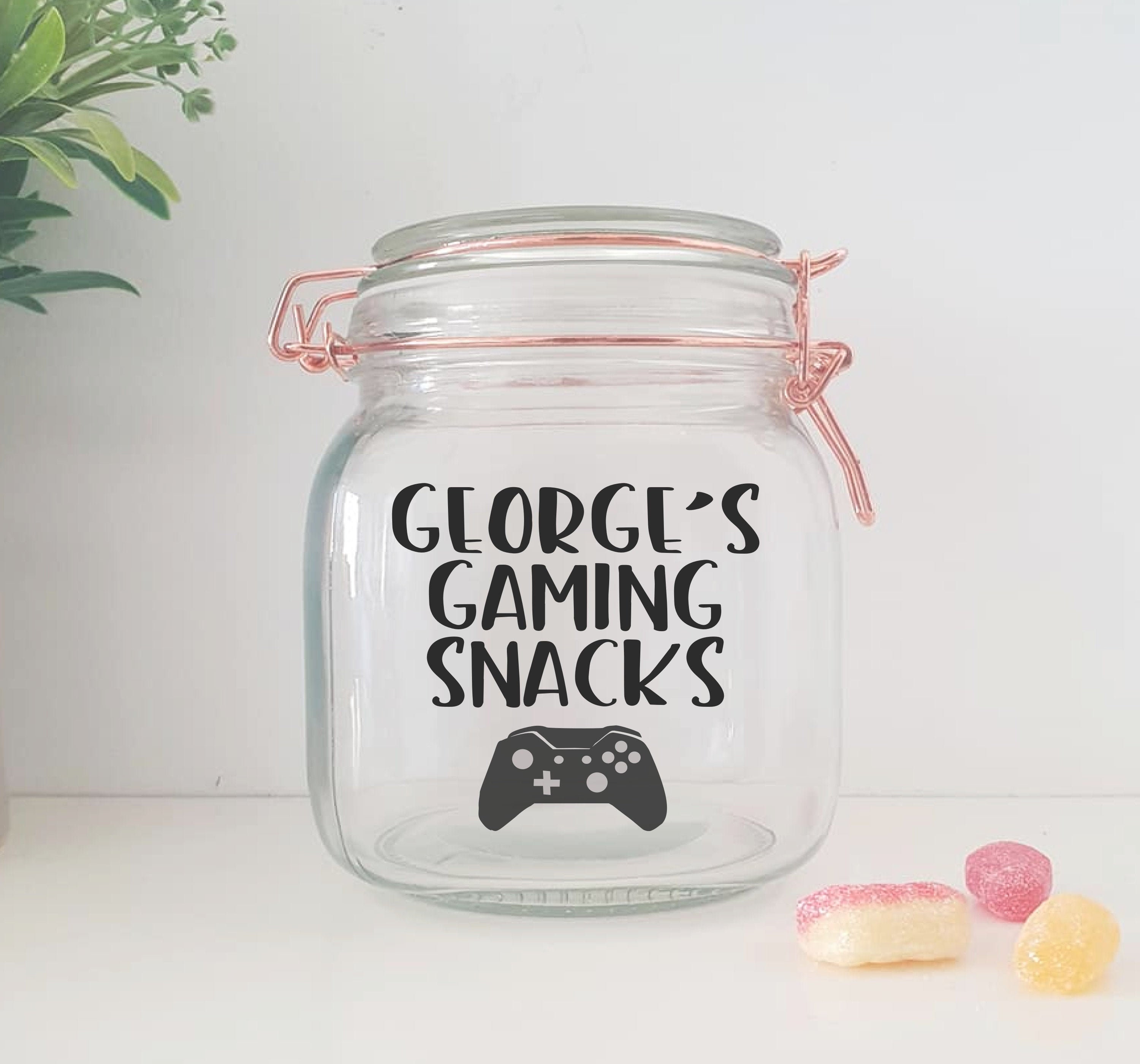 Gaming Snacks Sticker Personalised Gamer Gift Vinyl Decal Etsy